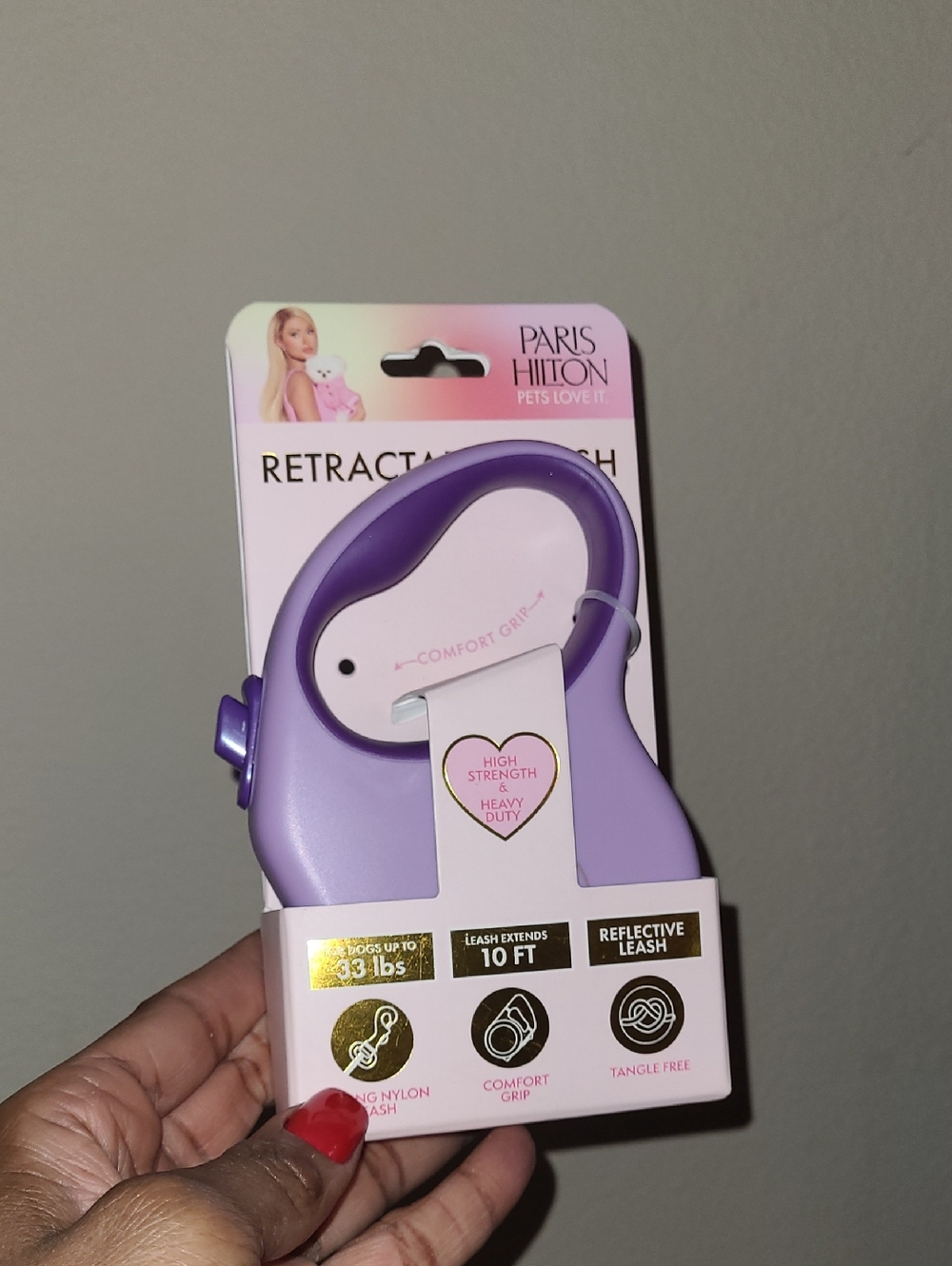 Paris Hilton Lavender Retractable Dog Leash